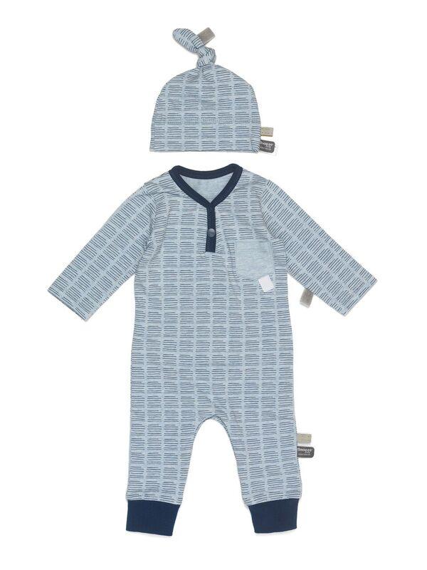 Snoozebaby suit ls hand stripe Indigo blue