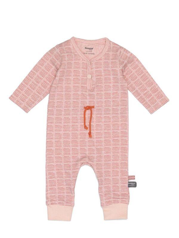 Snoozebaby suit ls hand stripe Poppy red