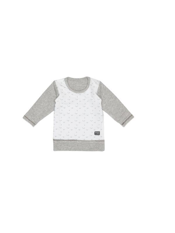 Snoozebaby t-shirt ls birds Light grey