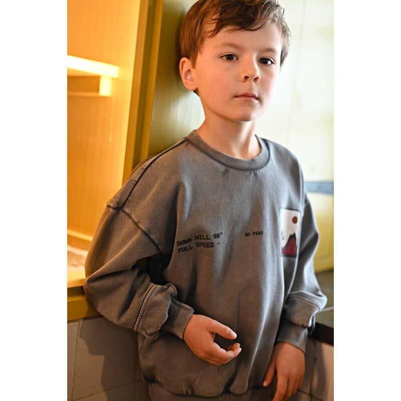Sweater met backprint oversized - Mountain top