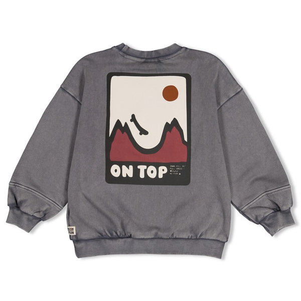 Sweater met backprint oversized - Mountain top