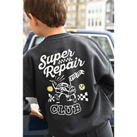 Sturdy Sweater met backprint oversized - Fix It Antraciet