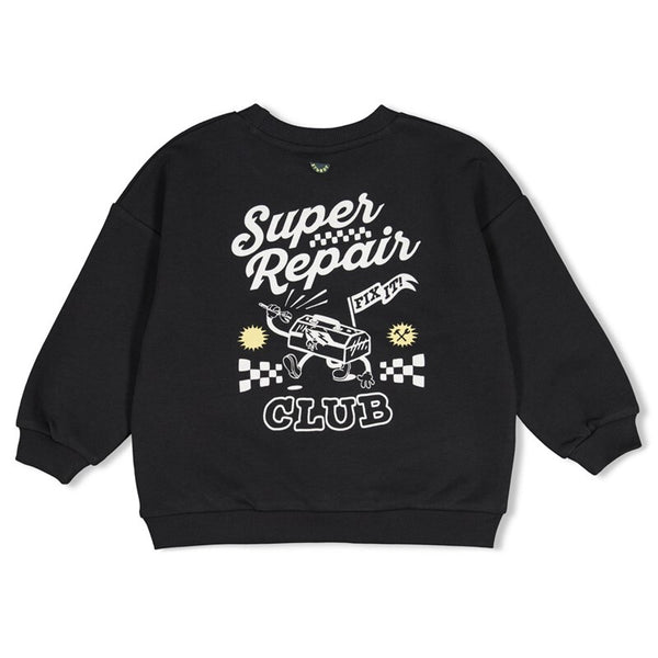 Sturdy Sweater met backprint oversized - Fix It Antraciet