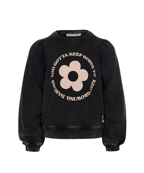 Little Garment dye & acid wash sweat