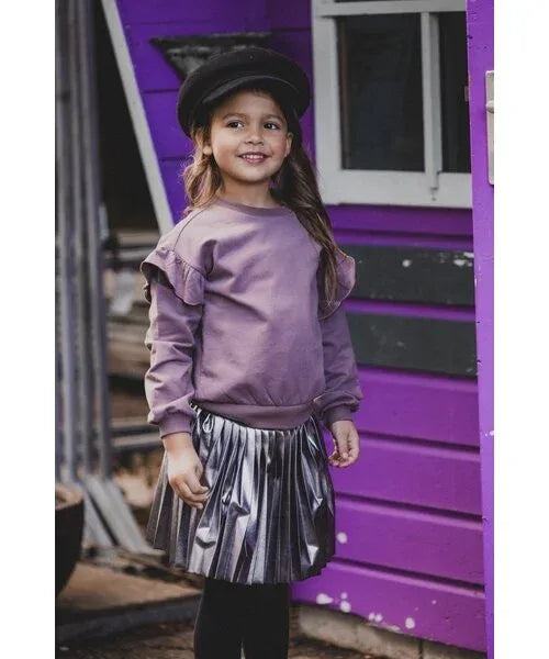 Little Metallic pleated skirt