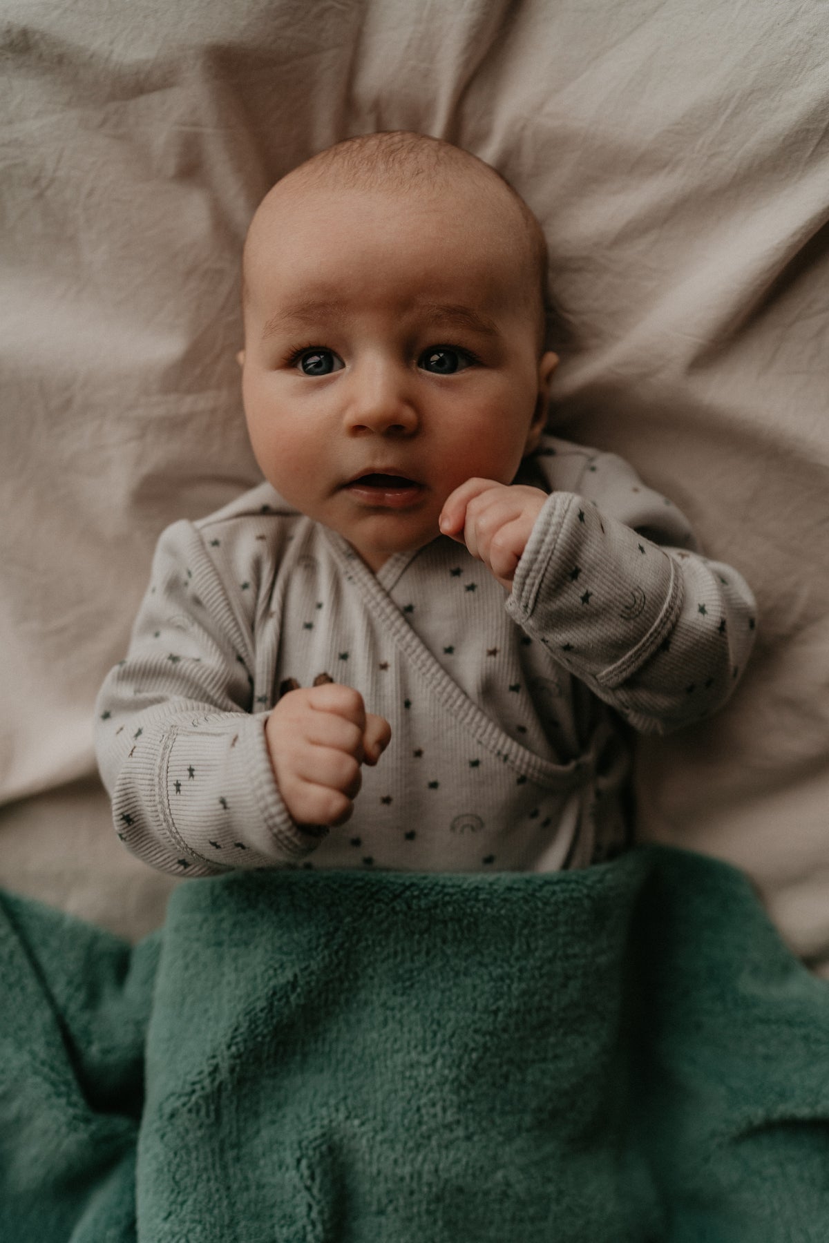 Snoozebaby organic blanket cot tog 2.0 Smokey green
