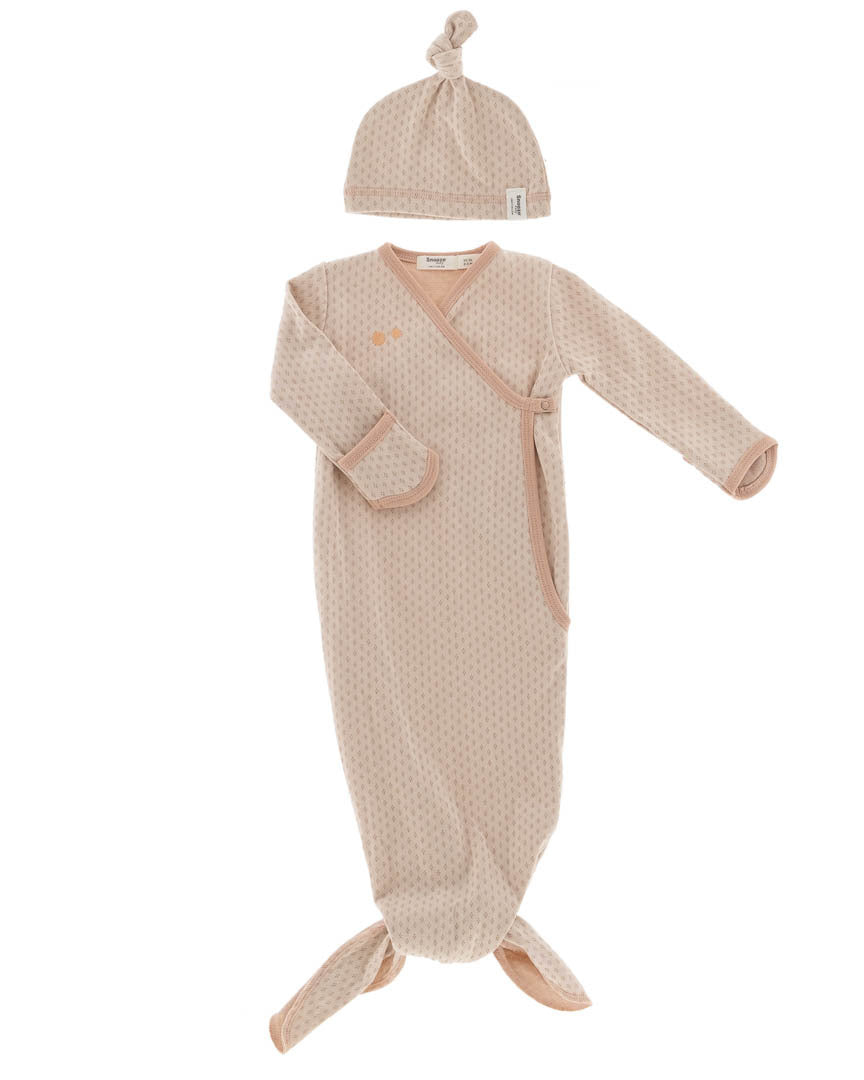 Snoozebaby organic new born cocoon 0-3 months incl Milky rust