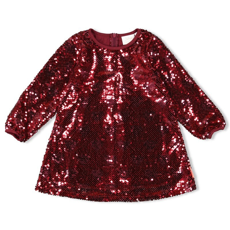 Jubel Pailetten jurk - Queen Of Hearts Bordeaux