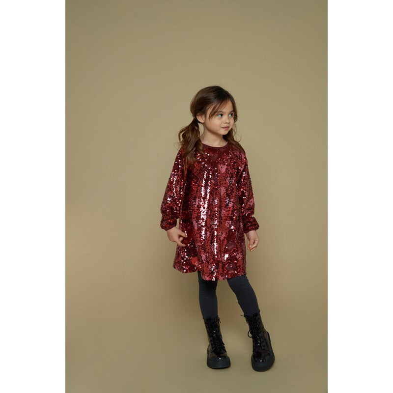 Jubel Pailetten jurk - Queen Of Hearts Bordeaux