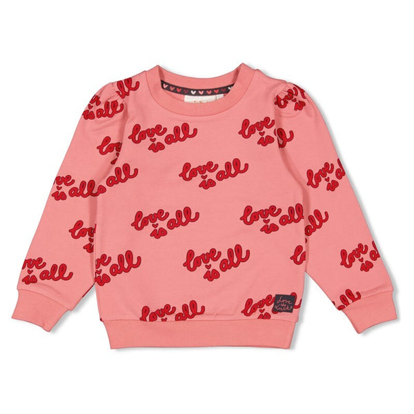Jubel Sweater AOP - Queen Of Hearts L.roze