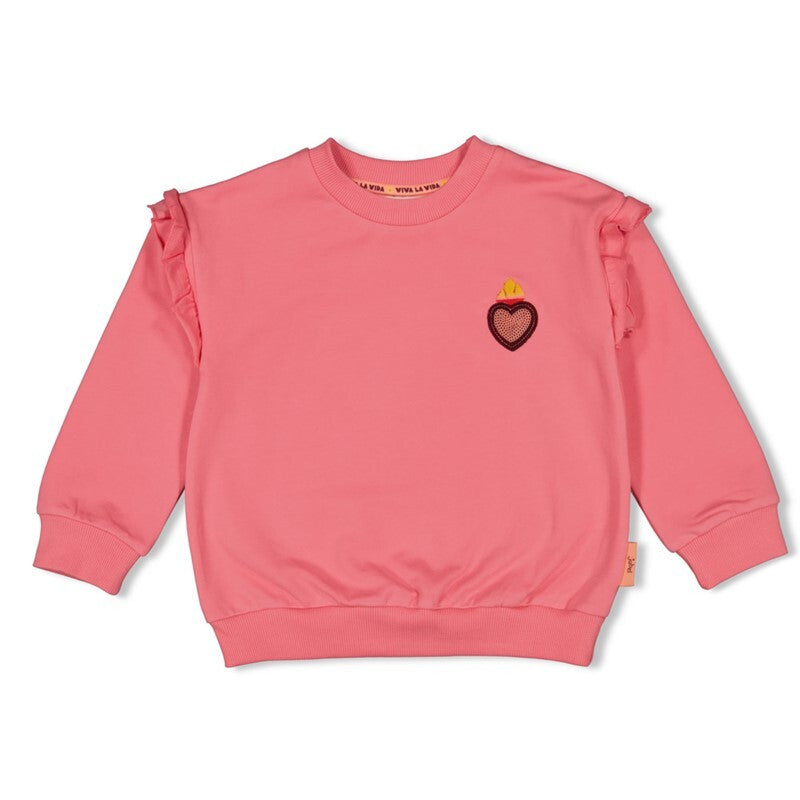 Jubel Sweater met backprint - Salsa Sunset Roze