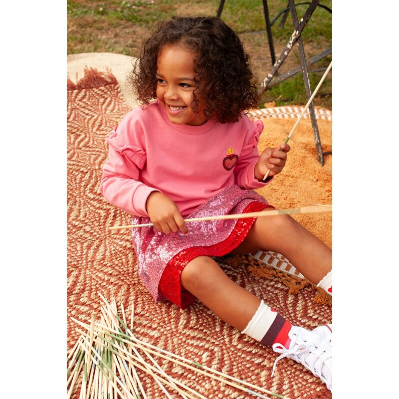 Jubel Sweater met backprint - Salsa Sunset Roze