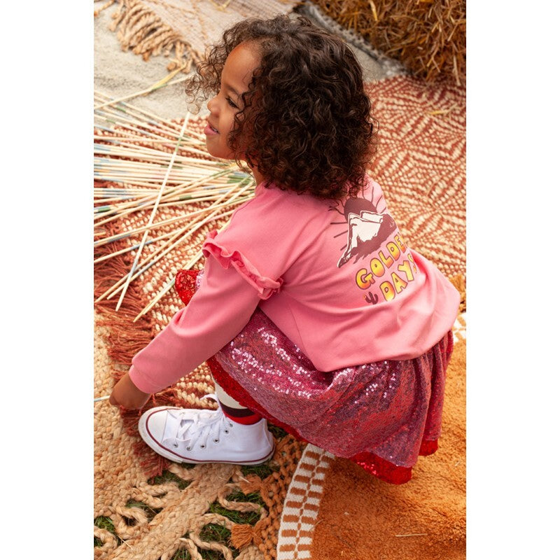 Jubel Sweater met backprint - Salsa Sunset Roze