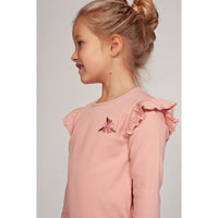 Jubel Longsleeve rib - Moon Flowers L.roze