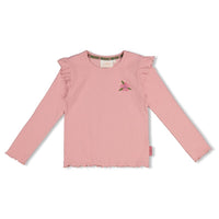 Jubel Longsleeve rib - Moon Flowers L.roze