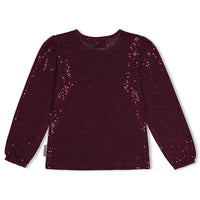 Jubel Longsleeve pailetten - Daily Princess Bordeaux
