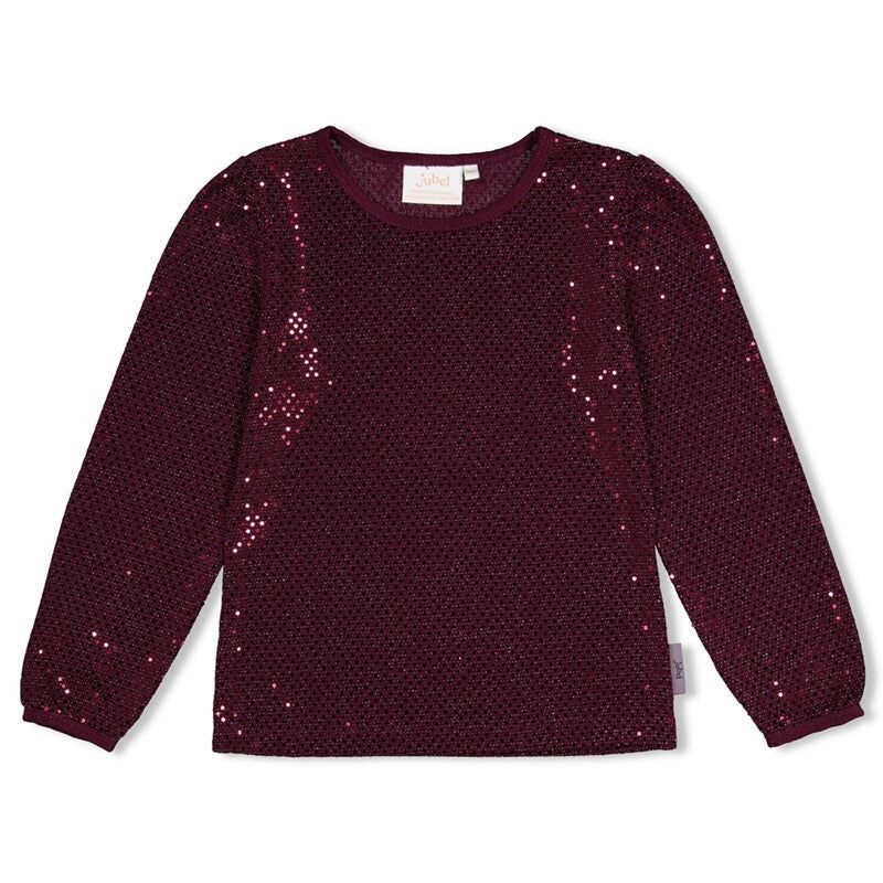 Jubel Longsleeve pailetten - Daily Princess Bordeaux