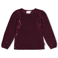 Jubel Longsleeve pailetten - Daily Princess Bordeaux