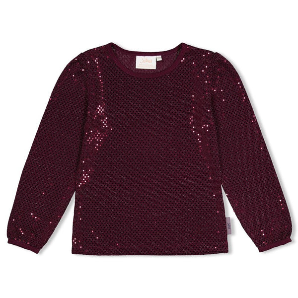 Jubel Longsleeve pailetten - Daily Princess Bordeaux