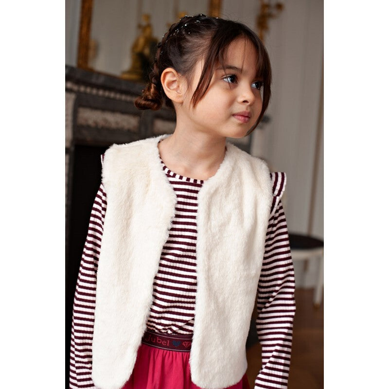 Jubel Longsleeve rib met streep - Daily Princess Bordeaux