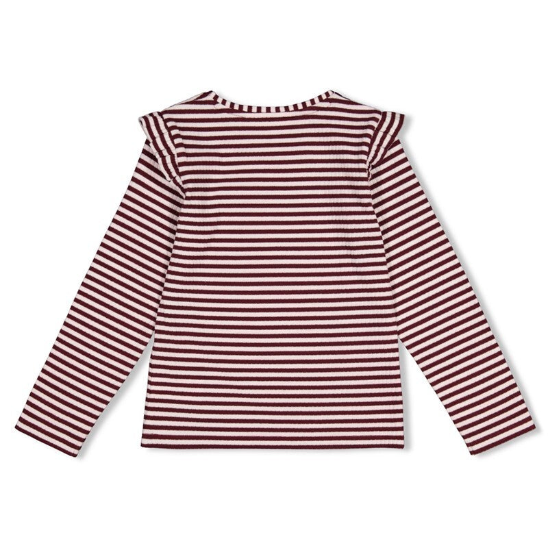 Jubel Longsleeve rib met streep - Daily Princess Bordeaux