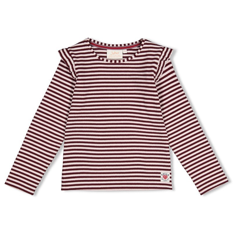 Jubel Longsleeve rib met streep - Daily Princess Bordeaux