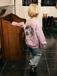 Daily7 Oversized Sweater Backprint Purple melange