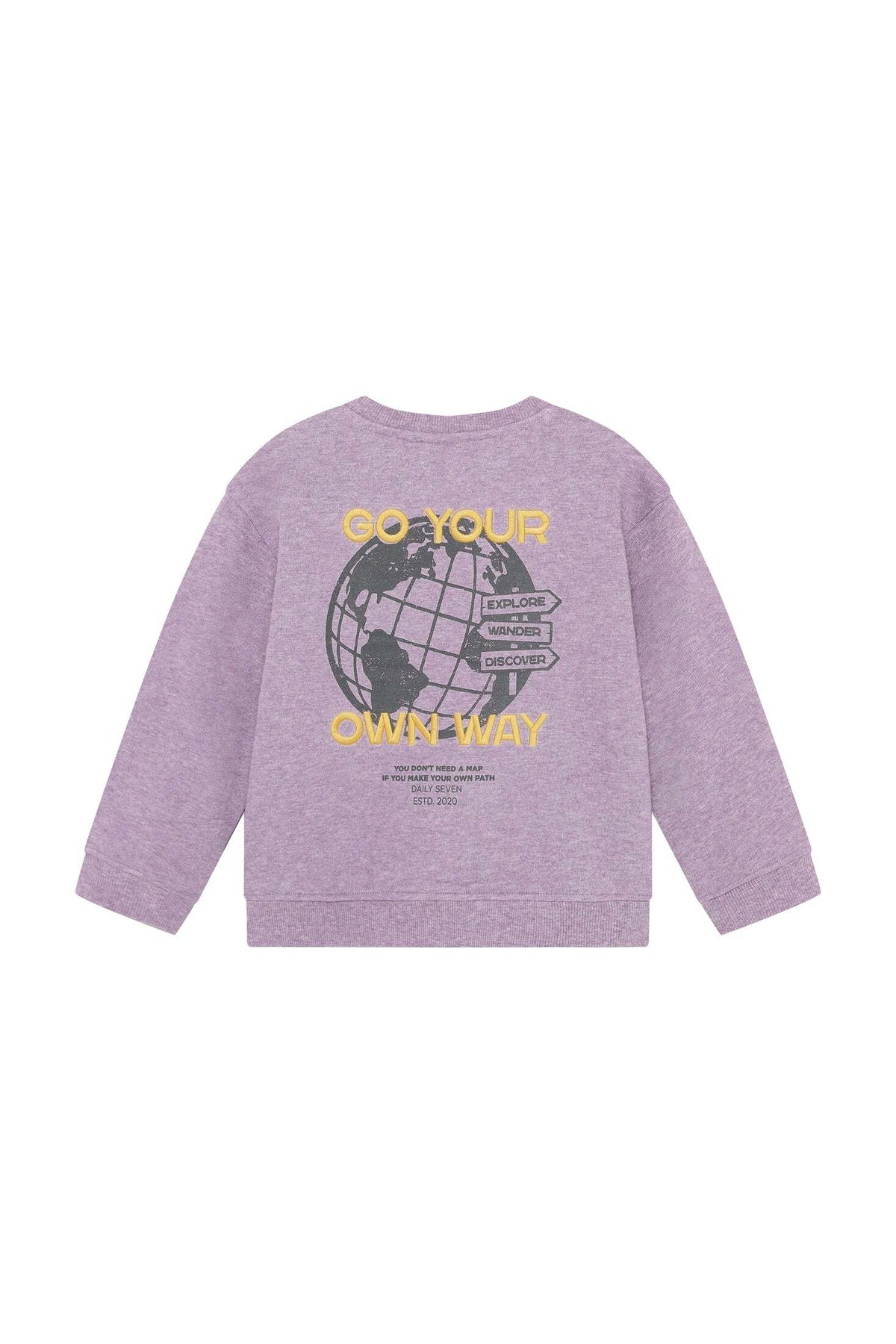Daily7 Oversized Sweater Backprint Purple melange