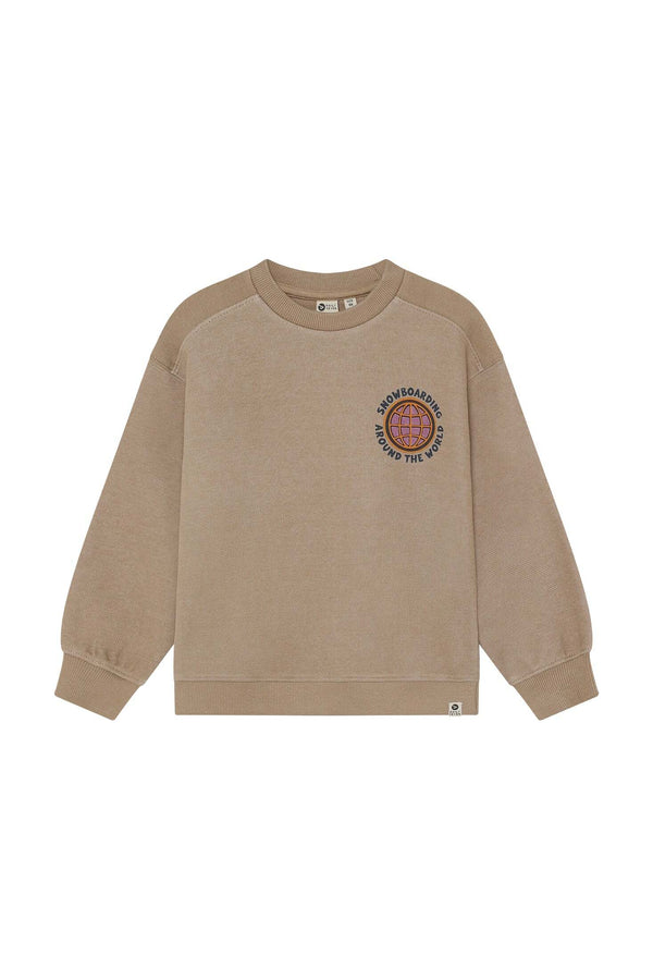 Daily7 Oversized Sweater Backprint Plaza taupe