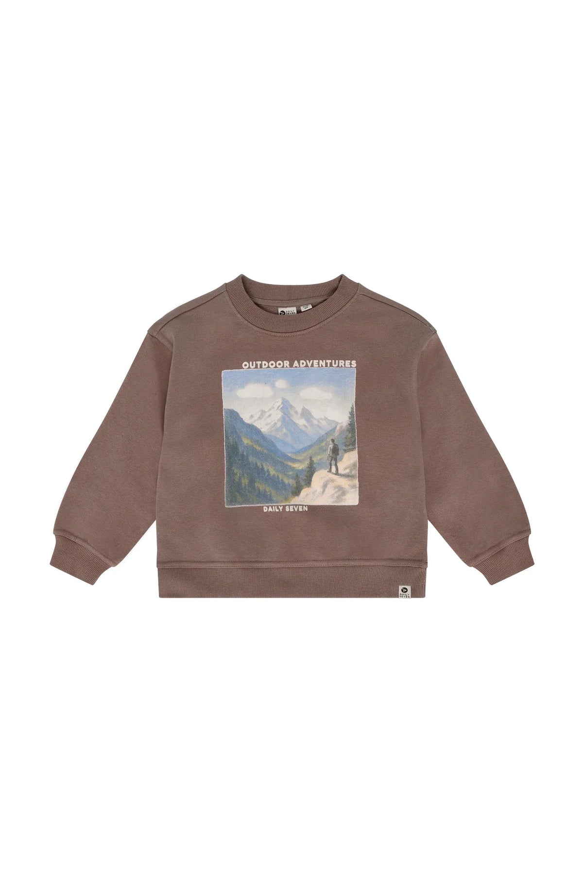Daily7 Oversized Sweater Print Almond brown