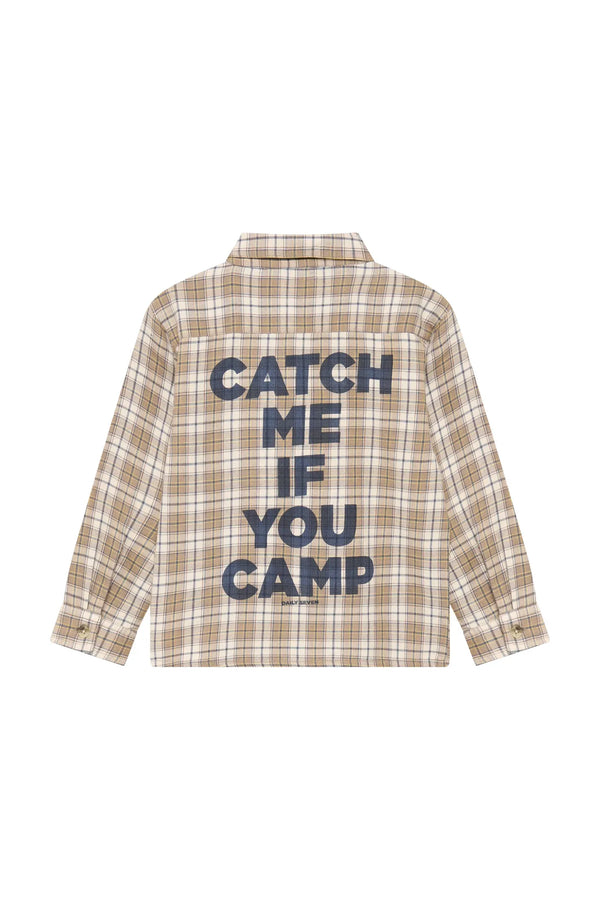 Daily7 Shirt Longsleeve Check Plaza taupe