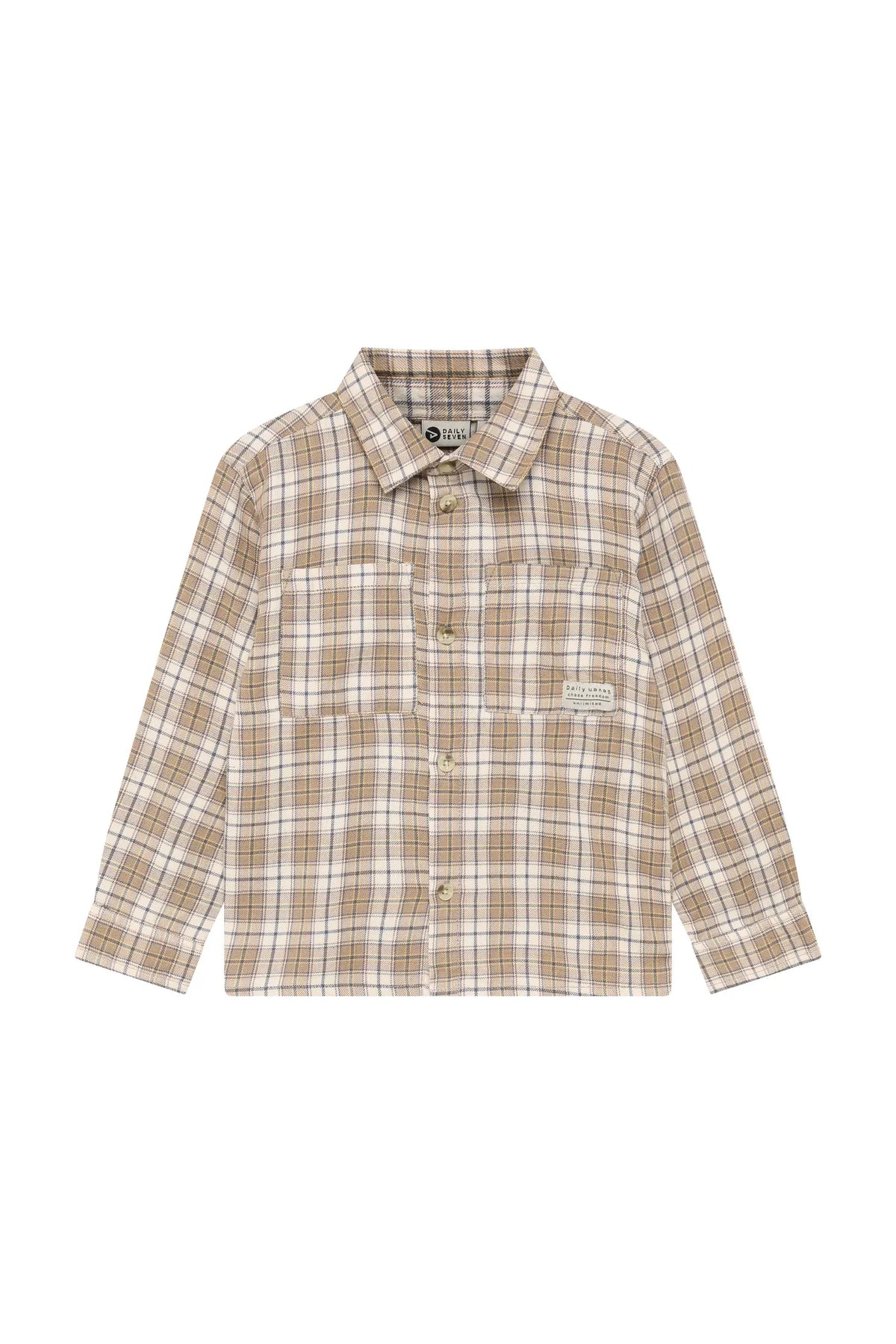 Daily7 Shirt Longsleeve Check Plaza taupe