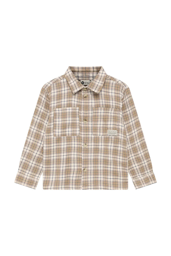 Daily7 Shirt Longsleeve Check Plaza taupe