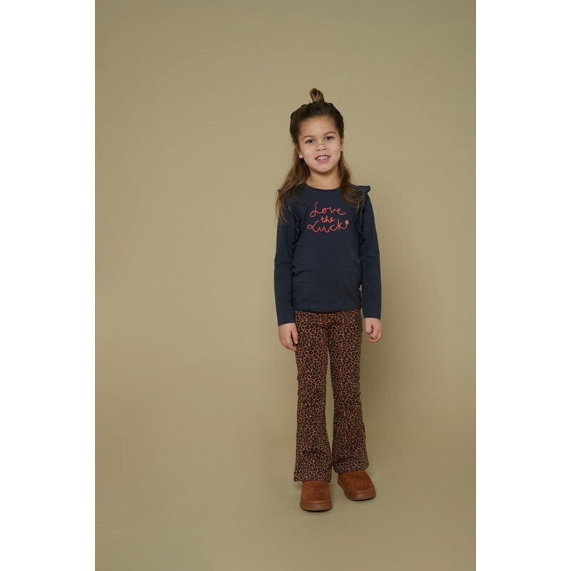 Jubel Flared broek AOP - Queen Of Hearts Bruin