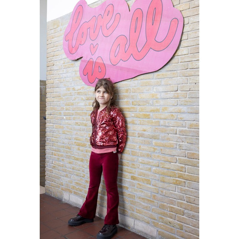 Jubel Flared broek velours rib - Queen Of Hearts Bordeaux