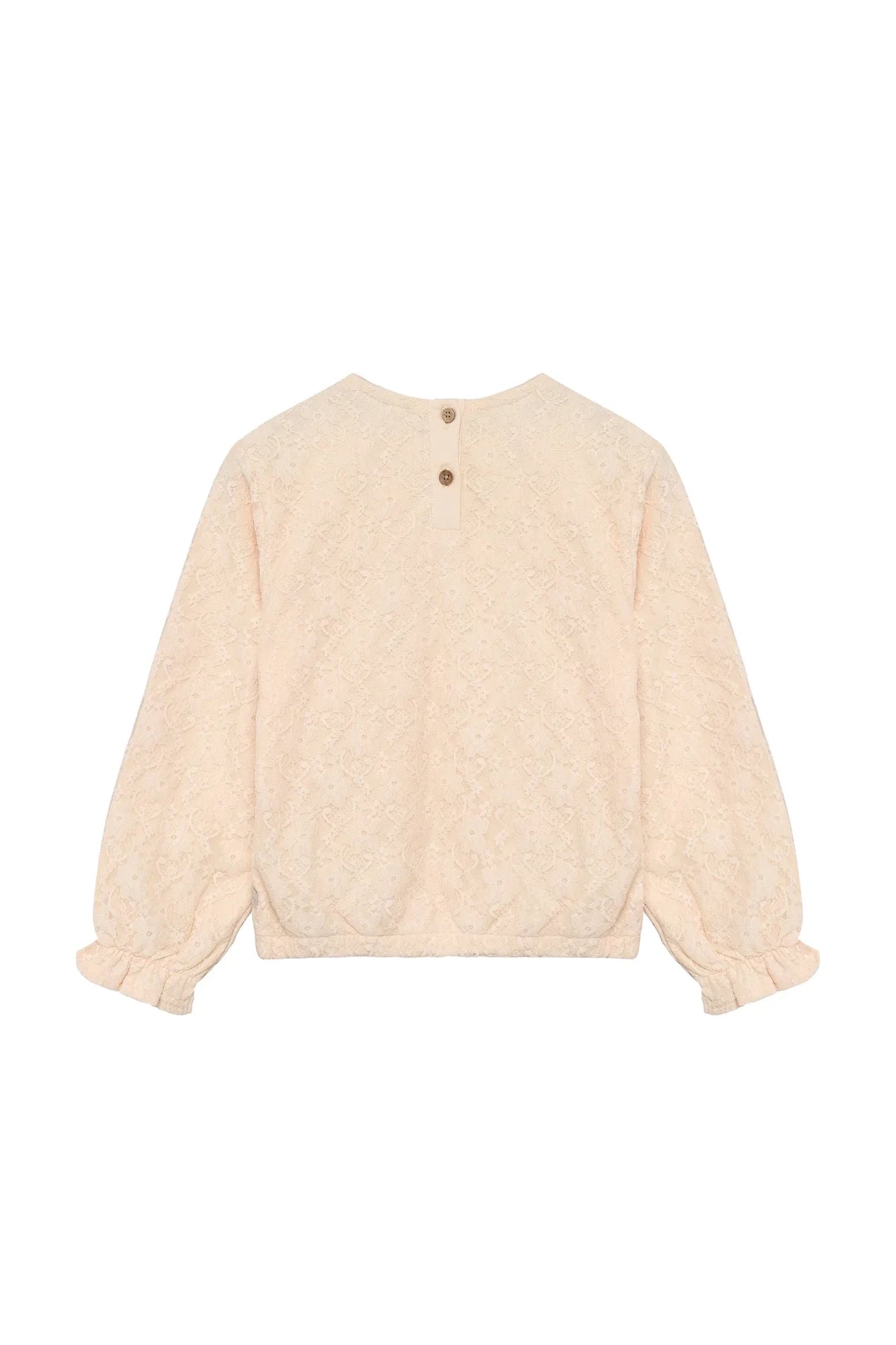 Daily7 T-shirt Longsleeve Lace Mother of pearl