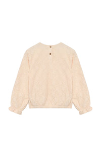 Daily7 T-shirt Longsleeve Lace Mother of pearl