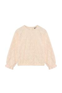 Daily7 T-shirt Longsleeve Lace Mother of pearl