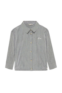 Daily7 Shirt Longsleeve Pinstripe Mid grey melange