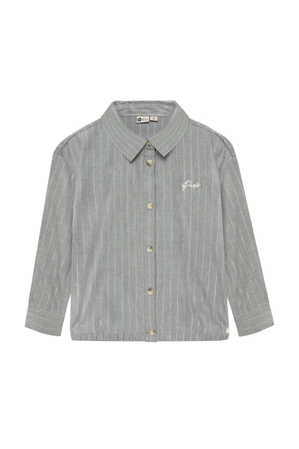 Daily7 Shirt Longsleeve Pinstripe Mid grey melange