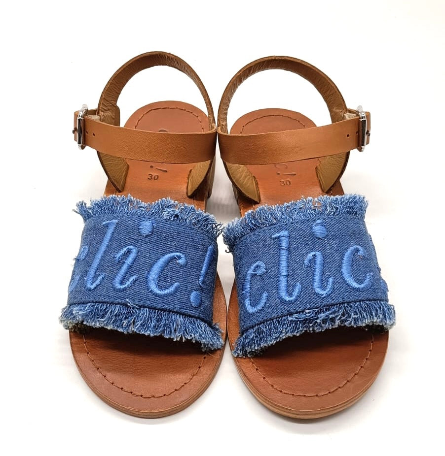 Clic sandalen Blue/cuoio