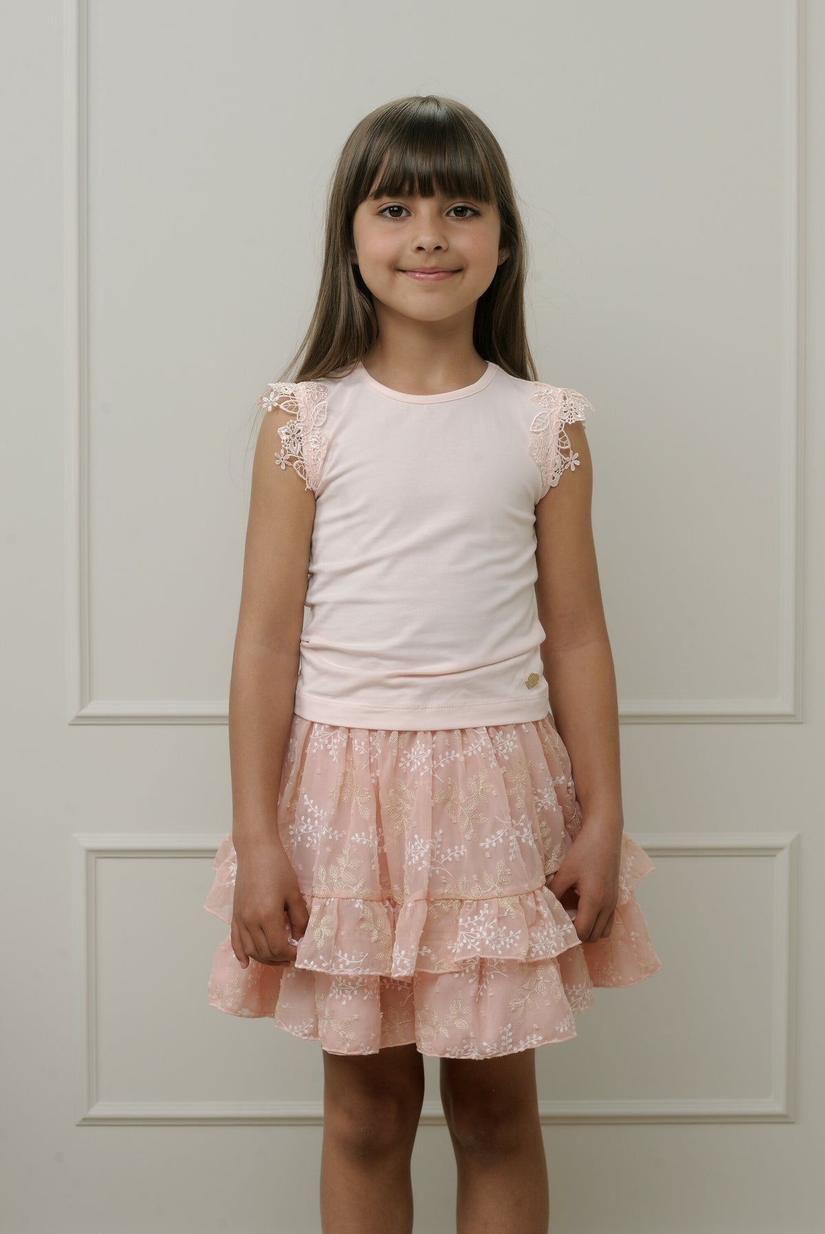 TAMAR leaf-chiffon skirt