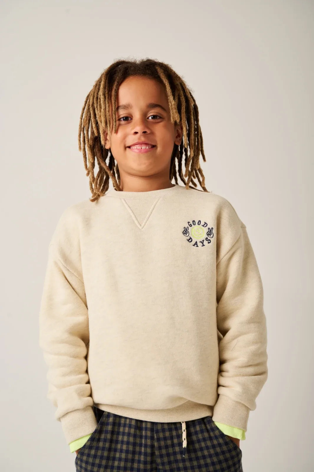 Tumble Deck sweatshirt Off white melange