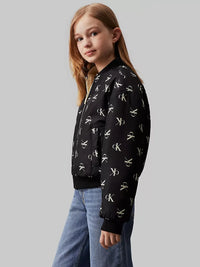 Reversible teddy aop bomber