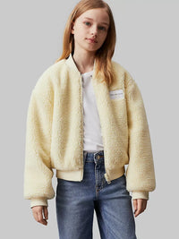Reversible teddy aop bomber