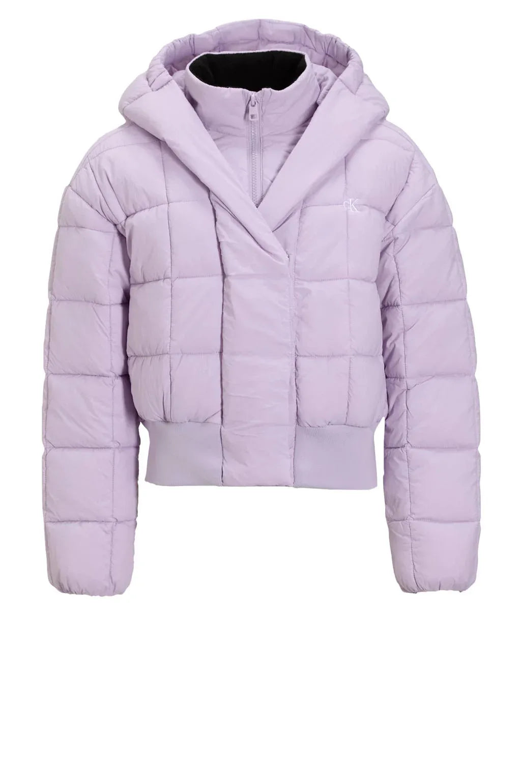 Archive grid puffer jacket