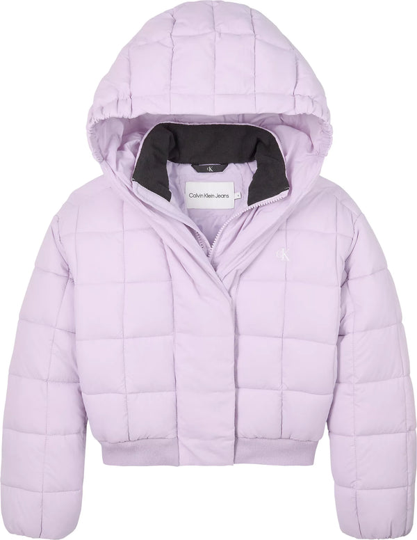 Archive grid puffer jacket