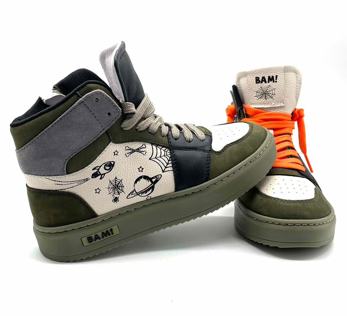 Bam sneaker tattoo Green combi/panna