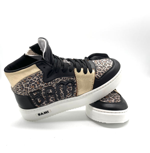 Bam sneaker mid Leopard/platina