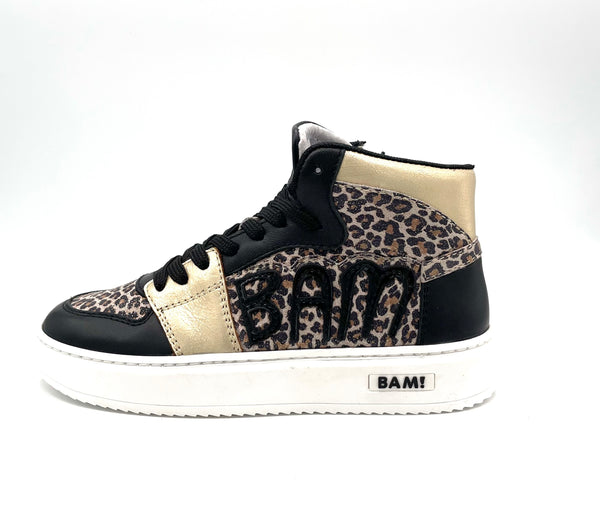 Bam sneaker mid Leopard/platina